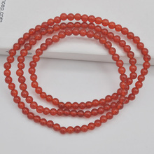 4MM Red Carnelian Stone Beads Bracelet Bangle Necklace Stretch 22 Inch Jewelry For Woman Gift G746 2024 - buy cheap