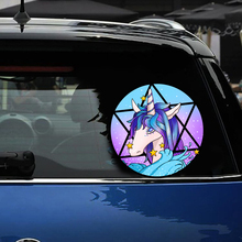 Car Styling New Removable Reusable Stickers Round Unicorn Car Stickers and Decals Body Window Door Sticker for Auto Products 2024 - buy cheap