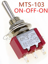 5Pcs MTS-103 Red 3Pin 3File 6MM Rocker switch 2A 250V 5A120V ON-OFF-ON lock Toggle Switch 2024 - buy cheap