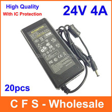 20pcs High Quality AC DC 24V 4A Power Supply Adapter 24V Adaptor Charger Lots Fedex Free shipping wholesale 2024 - buy cheap