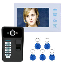 7" TFT Fingerprint Recognition RFID Password Video Door Phone Intercom Doorbell With Night Vision Security CCTV Camera Home 2024 - buy cheap