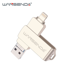 WANSENDA OTG USB Flash Drive Pen Drive 128GB 64GB 32GB 16GB 8GB USB Stick Flash Disk 3 in 1 Pendrive for iPhone/Android/PC 2024 - buy cheap