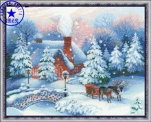 Free delivery Top Quality popular counted cross stitch kit christmas sledge sleigh winter snow 2024 - buy cheap