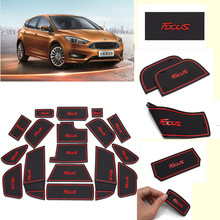 Alfombrilla de goma 3D con ranura para puerta, taza con ranura para cojín, alfombrilla interior antideslizante para Ford Focus 2015-2017, accesorios de estilo para coche 2024 - compra barato