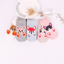 Calcetines de algodón con dibujos animados para mujer, medias cálidas de estilo animal, perro, gato, 5 pares 2024 - compra barato