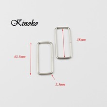 250 unids/paquete de anillos rectangulares de 1-1/2 "(38mm), hebilla de cinturón niquelado sin soldar, grosor (2,5mm) ME008 2024 - compra barato