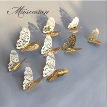 New 12Pcs 3D Hollow Wall Stickers Butterfly Fridge  for Home Decoration Mariposas Decorativas Wall Decor Mariposas Decorativas 2024 - buy cheap
