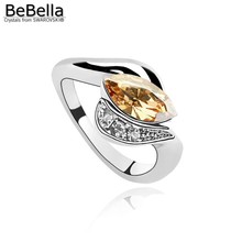 BeBella-Anillo de cristal para niña, joyería de boda hecha con cristales austriacos de Swarovski, tamaño opcional, regalo de Navidad 2024 - compra barato