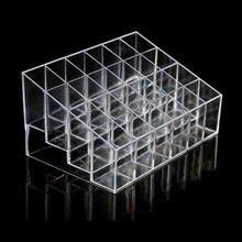 Caja de plástico transparente funcional para esmalte de uñas pintalabios, organizador de maquillaje y cosméticos, almacenamiento de escritorio de cristal acrílico, M03C 2024 - compra barato