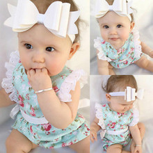 2016 Baby girls bodysuits newborn baby girl clothes summer Infant children lace floral bodysuit cotton clothing triangle 2024 - buy cheap