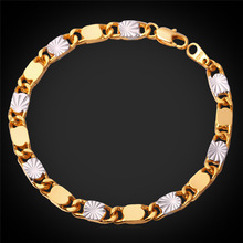 Мужские браслеты, подарок, модные итальянские ювелирные изделия, разные цвета, золотой цвет, 20 см, двухцветный золотой браслет для женщин H1411 2024 - купить недорого