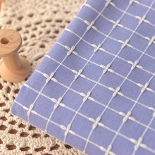 Сине-фиолетовая перекрестная сетчатая ткань хлопчатобумажная и льняная хлопчатобумажная ткань платье, брюки, рубашки, блузка, детская одежда ткань 2024 - купить недорого