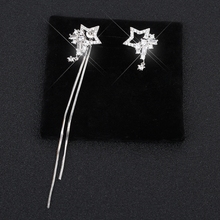 Trendy Star Crystal Stud Earrings For Women Fashion Brand Asymmetric Long Earring Romantic Classic Rhinestone Wedding Jewelry 2024 - buy cheap