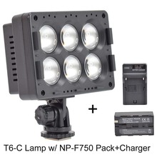 T6-C Video Photo Studio LED Video Light 3200K/5600K Dimmable Camera Camcorder Panel Lamp 1300lm w/ 5200mAh Battery & Charger Set 2024 - buy cheap