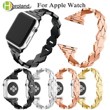 Correa de acero de aleación para apple watch, pulsera inteligente para apple watch series 1/2/3 /4, 40mm, 44mm, 42mm y 38mm, Accesorios Negros nuevos 2024 - compra barato