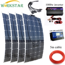 WORKSTAR 4*100W Flexible Solar Panels 12V Solar Charger for RV/Boat Car 400w Solar Power Beginner Outdoor Solar Charger 2024 - buy cheap