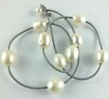 Joyería artesanal con perlas de agua dulce, collar de 18 pulgadas con hilo gris blanco Natural de 10-12MM 2024 - compra barato