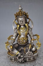 Vintage home decoration Tibet Silver Copper Gilt Tibetan Buddhism Statue -- White Tara Buddha metal handicraft. 2024 - buy cheap