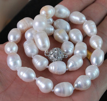 Selling Jewelry>>>10-12MM Genuine Natural white akoya cultured pearl necklace Magnet Clasp 18"Hoo 2024 - buy cheap