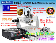 From USA ship New type 4 Axis 6040Z 1500W 1.5KW USB Mach3 CNC Router Engraver Engraving Milling Cutting machine 110V/220V 2024 - buy cheap