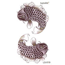 Карповые Пантеры, водонепроницаемые, временные татуировки для мужчин, красивые, с животными, Харадзюку, рукава с имитацией татуировок, для рыбалки, Детские татуировки, золотые тату-наклейки 2024 - купить недорого