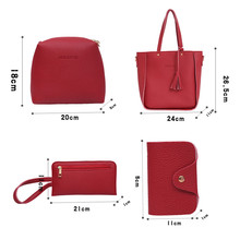 2020 Bag 4pc Women Four Set Handbag Shoulder Japan and Korean Style Solid Fashion Bags Four Pieces Tote Bag Crossbody 30 2024 - buy cheap