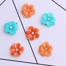 Hot Sale 10pcs DIY fashion charms gift enamel flower alloy pendant making hair bracelet necklace clothing jewelry Accessories 2024 - buy cheap