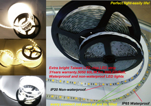 Taiwan LED chip 5050LED Strip 60LED/m Extra Bright 3Years warranty White/Warm White IP65/IP20 DC12V Flexible Light 5m 300L/roll 2024 - buy cheap