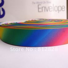 25 Yards 1'' 25mm Sublimation Print Rainbow Color Grosgrain Ribbon Wholesale 2024 - buy cheap