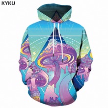 KYKU Mushroom Hoodie Men 3d Colorful Hooded Sweatshirt Long Space 3d Printed Hoodies Anime Mens Clothing Streetwear Casual Style 2024 - buy cheap
