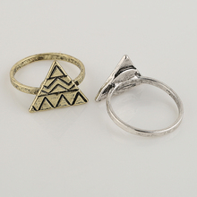 New Big Geomtric Triangle Ring Size 6.5 Mix Color Retro Punk Style Men And Women Jewelry Free Shipping 2024 - buy cheap
