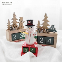 Calendario de escritorio de Navidad, figuritas artesanales de madera, Mini decoración de Navidad, muñeco de nieve, hecho a mano, 1 unidad 2024 - compra barato