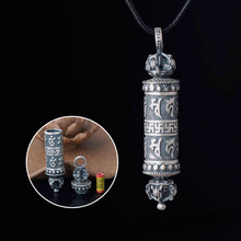 990 prata esterlina tubo vintage amitabha pingentes budista shurangama mantra masculino feminino urna colar amuleto canto caso jóias 2024 - compre barato