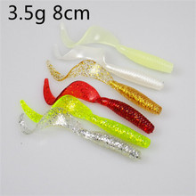 100pcs 3.5g 8cm wholesale winter  Fishing lures sea fishing tackle protein soft lure bait worm fish jig wobblers swive lure 2024 - buy cheap