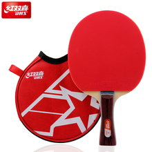 DHS 1 Star Table Tennis Racket DHS Ping Pong Rackets Rubber Blade Double Pimples-in Long Short Handle Tennis Set with Bag 2024 - buy cheap