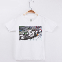 Camiseta de coche de carrera para niños, ropa para niños, camisetas de media manga, camiseta de marca de algodón 100%, camisetas blancas para niños 2024 - compra barato