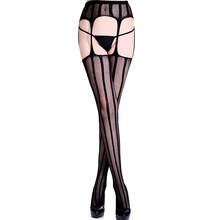 2017 Fashion Sexy Lingerie Women Sheer Tight Slim Net Hollow Lace Top Garter Belt Transparent Fishnet Stockings Pantyhose Black 2024 - buy cheap
