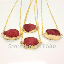 H-QN61 Druzy Jewelry Cherry Quartz Druzy Pendant Necklace Silver or Gold 2024 - buy cheap