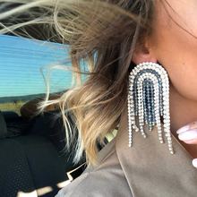 Rongho brand Crystal Statement earrings for Women Handmade Glass Beads Tassel earring Pendant Party Femme Brincos 2019 2024 - buy cheap