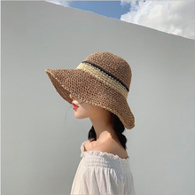 2019 Hot Women Summer Fashion Simple Hand made Straw Hat Female Girls Wide Brim Sun Hat Elegant Travel Beach Hat 2024 - buy cheap