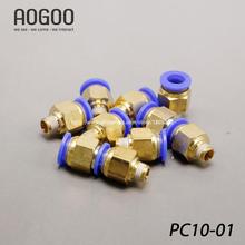 10Pcs/lot PC10-01 Tube 10mm Thread Straight Throught 1/8" Pneumatic Pipe Fitting tube connector 2024 - buy cheap