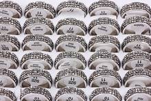 Wholesale Bulk Lots 25Pcs 316L 8MM 3Row Crystal CZ Inlay Stainless Steel Rings Wedding Bridal Valentine Fashion Jewelry 17-21MM 2024 - buy cheap