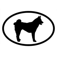 15.2*10.2CM AKITA Lovely Funny Oval Pet Dog Car Sticker Fashion Window Decoration Decals Black/Silver C6-1514 2024 - buy cheap