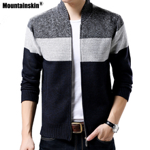 Mountainskin 2021 New Winter Brand Clothing Men's Jackets Thick Cardigan Coats Male Patchwork Stripe knitted Zipper Coat SA581 2024 - buy cheap