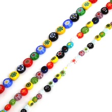 New Arrivals 4mm/6mm/8mm Millefiori Flower Lampwork Glass Round Beads multicolour beads for Necklace Bracelet DIY Jewelry Making 2024 - buy cheap