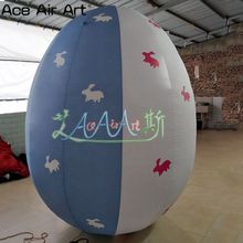 hot selling Easter inflatable Egg model,blue and white color inflatable Easter egg for Easter Events Decorations 2024 - buy cheap