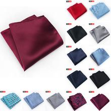 25cm Men Solid Color Pocket Square Hanky for Men Grid Floral Mens Handkerchiefs Casual Suit Handkerchief Towels wedding Party 2024 - buy cheap