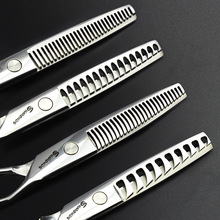 Профессиональные ножницы для волос 440C 6 дюймов, ножницы для волос, чтобы играть, филировочные ножницы для стрижки волос, v-образные зубы, парикмахерские ножницы, парикмахерские ножницы 2024 - купить недорого