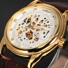 WINNER Luxury Brand Skeleton Watch Relogio Leather Strap Men Military Business Clock Automatic Self Wind Mechanical Wrist Watch 2024 - buy cheap