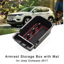 Caja de almacenamiento con reposabrazos para Jeep Compass 2017 2018, consola Central, guantera 2024 - compra barato